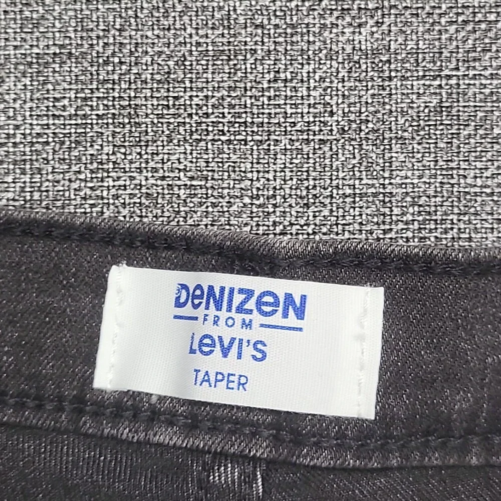 DENIZEN from Levi's Boys Taper Jeans Adjustable Waist Black Size 14